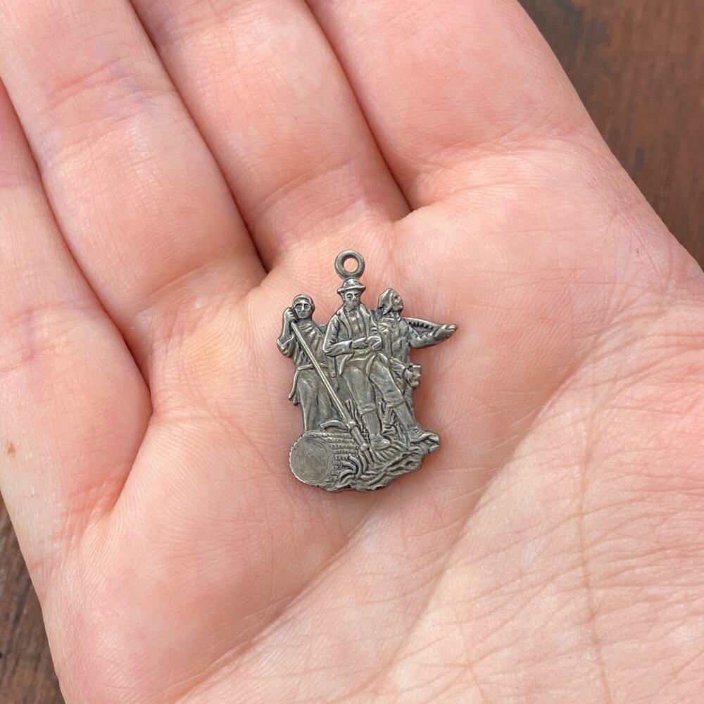 Vintage 925 Sterling Silver "Lumbermen's Monument" Michigan Pendant Charm